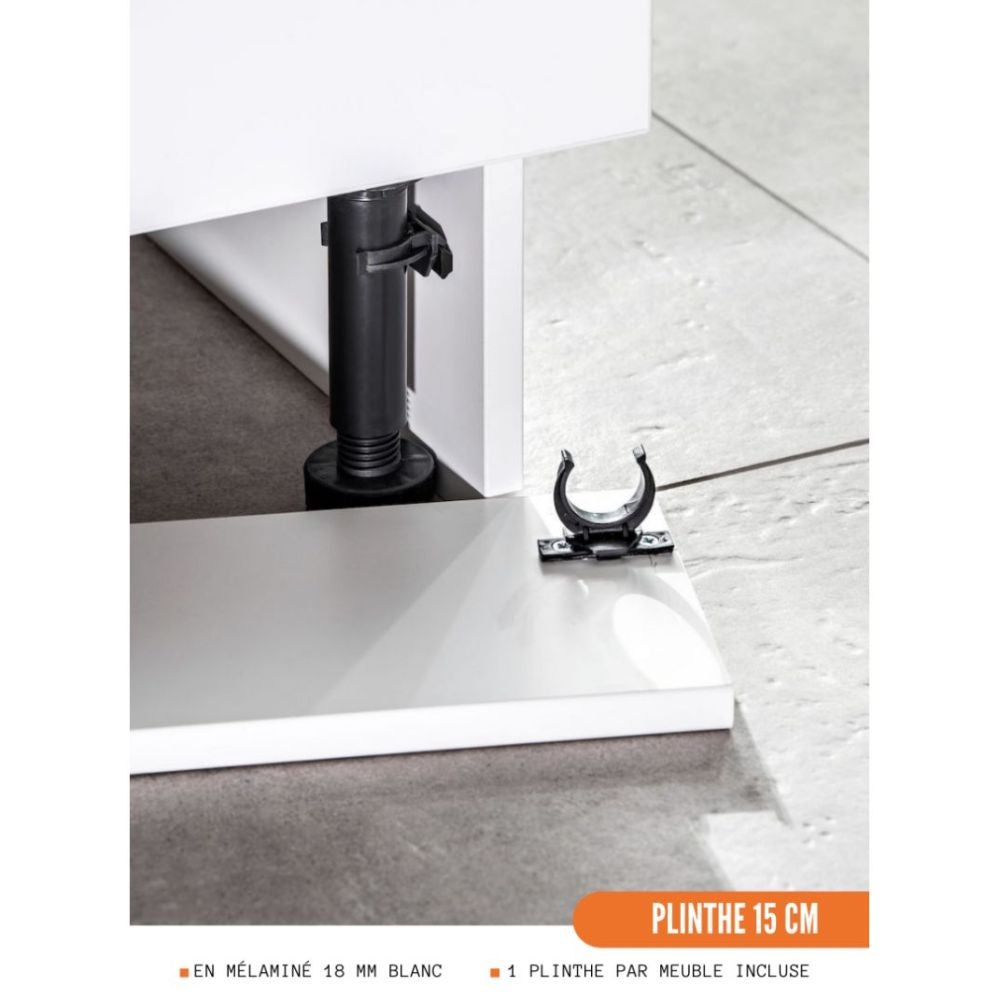 Cuisineandcie - Colonne de cuisine pour micro-onde et four encastrable Bellissi Chene 2 portes L 60 cm - 5