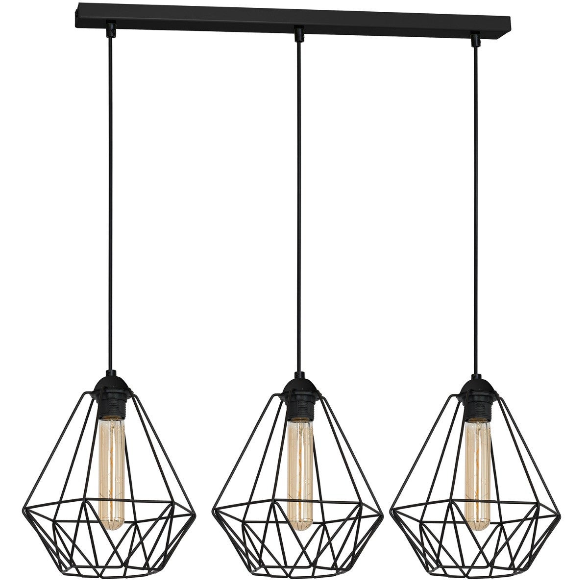 Lampa wisząca Basket New czarny matowy 3xE27x15W wym: 110 x 70 x 25 cm metal Luminex