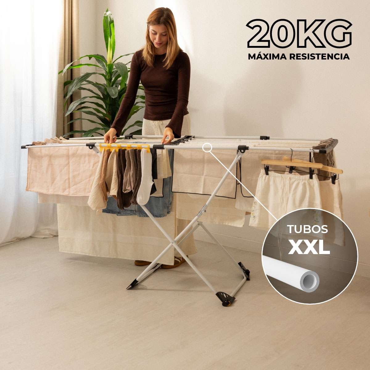 Newlux Estendal Expansion V25 Branco dobrável 189x57x92,5 cm extensível – 21 m - 4