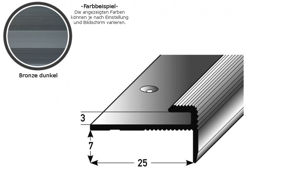 PROVISTON Profilé d'encadrement 25 x 10 x 900 mm Aluminium anodisé Profilé de finition Argent strié Percé - 6