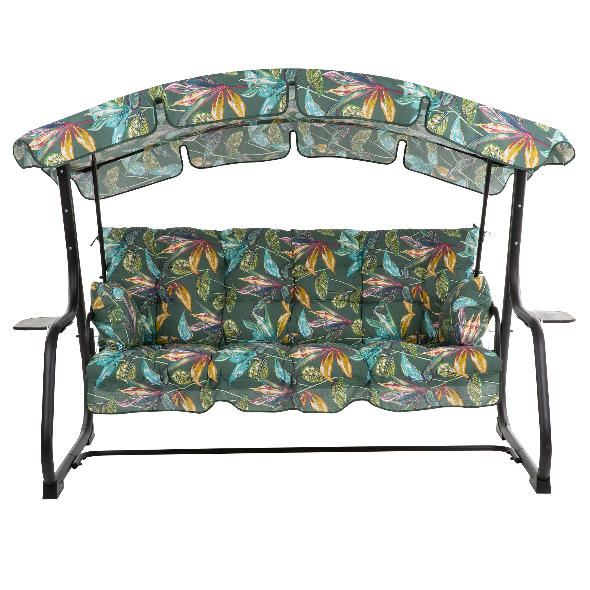 Huśtawka ogrodowa Ravenna Black Edition tropikalny wzór PATIO