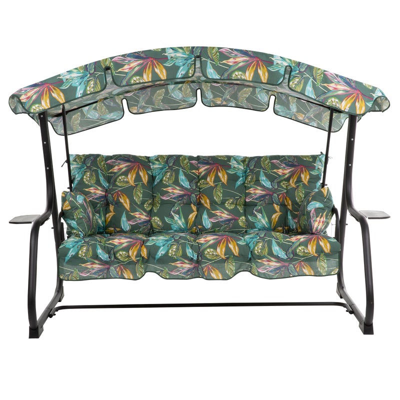 Huśtawka ogrodowa Ravenna Black Edition tropikalny wzór PATIO