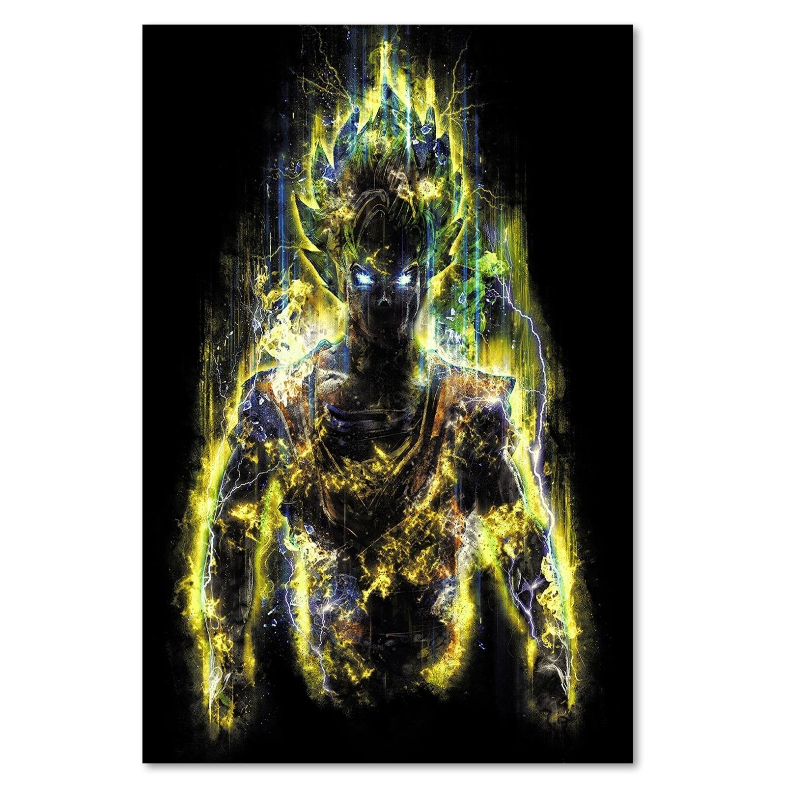Tableau bois Dragon Ball Super Saiyan Son Goku III - 80 x 120 cm - 2