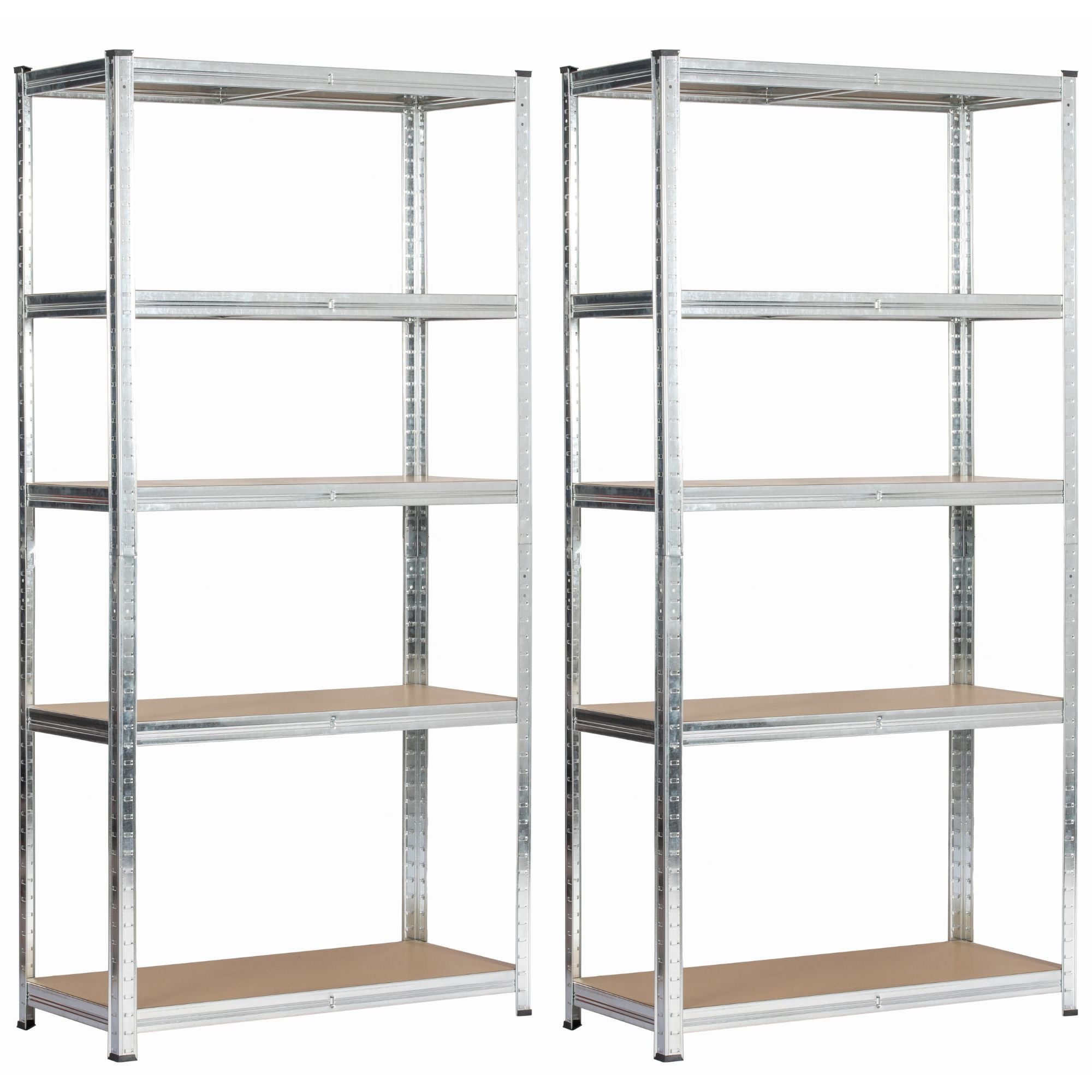 Zestaw 2x Regał metalowy AKORD stal galwanizowana 5 półek w kolorze drewna nośność 875kg 90x40x180 cm