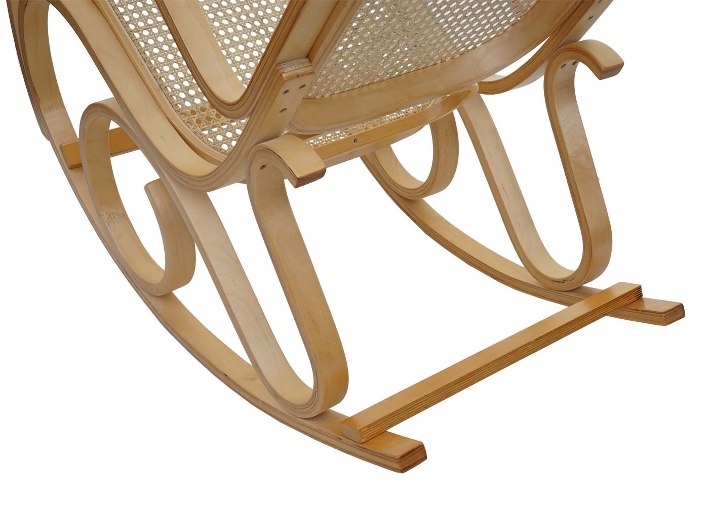 Sedia a dondolo sedia a dondolo colore rovere schienale rattan FAB04022 - 7