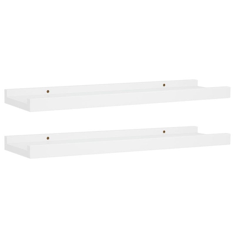 Étagères à rebord pour cadre photo 2 pcs Blanc 40x9x3 cm MDF - 2