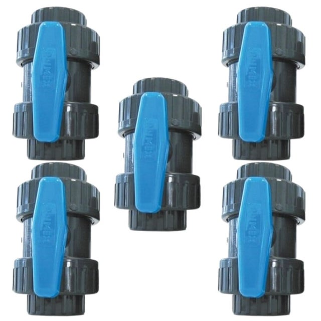 Pack de 5 Vannes à sphère PVC Pression femelle à coller diamètre 50 mm