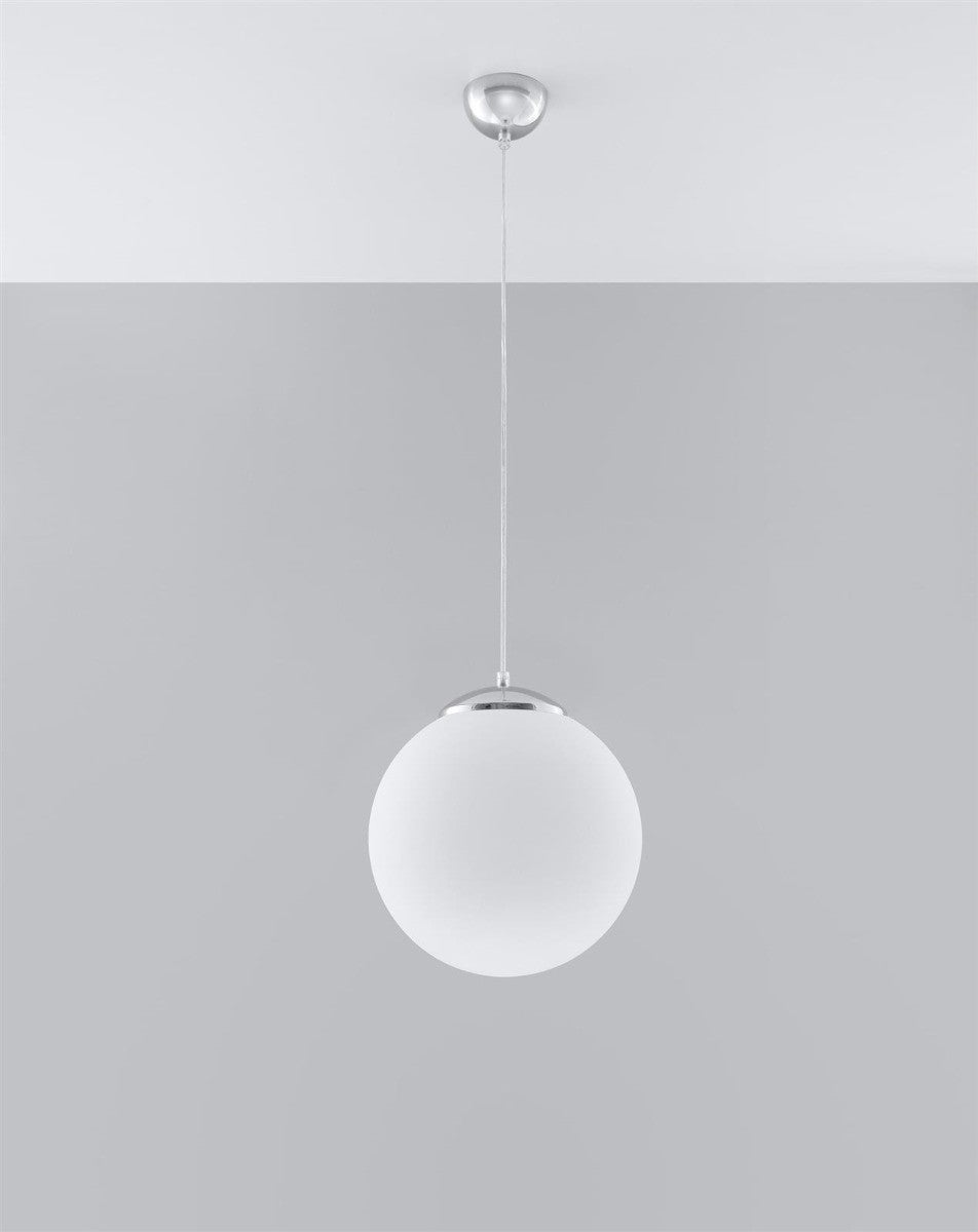 Suspension Acier Blanc/Chromé E27 1 Ugo 30 - 2
