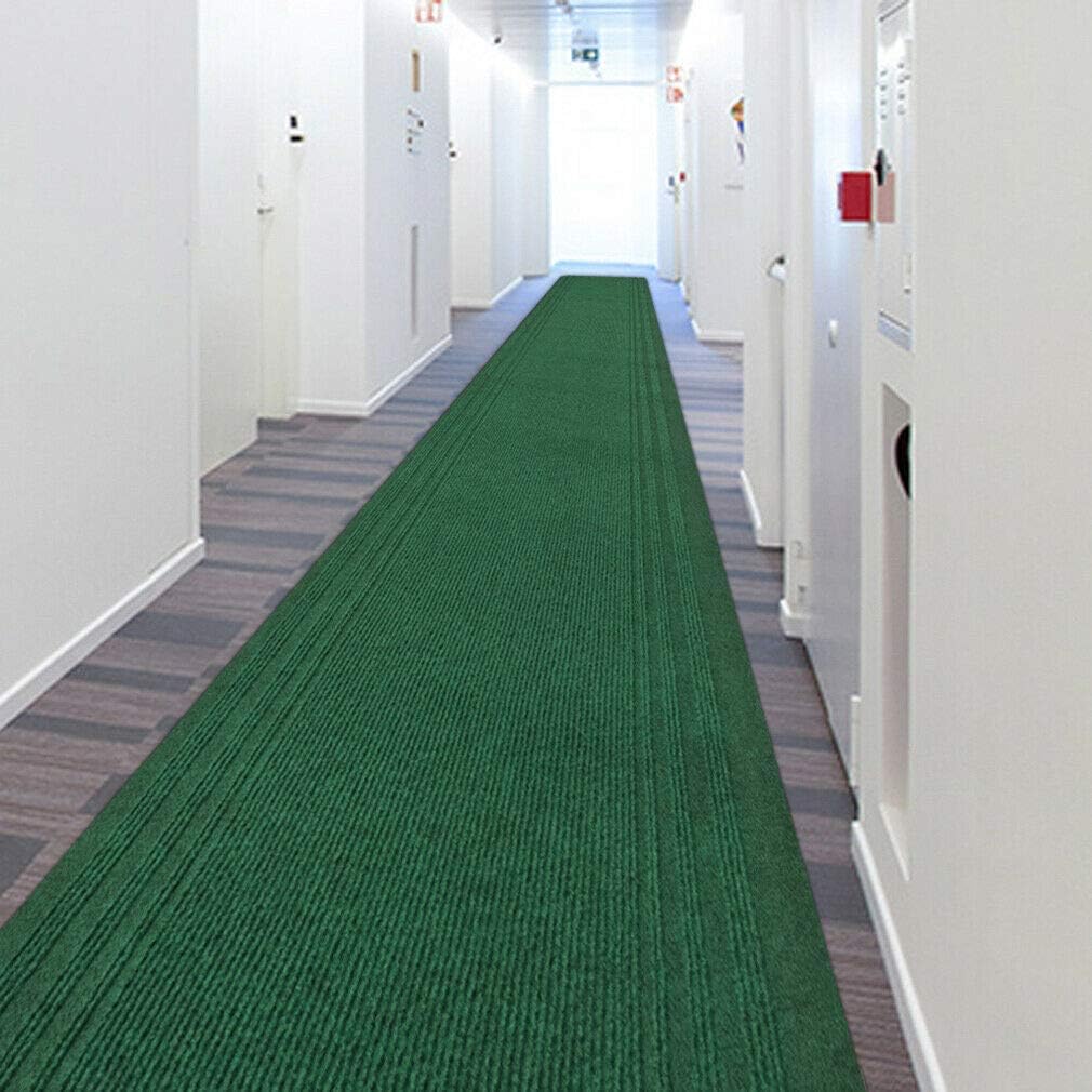 Tapis Coureur Intérieur Extérieur Couloir Escalier Absorbant Antidérapant Vert 67x40 cm - 3