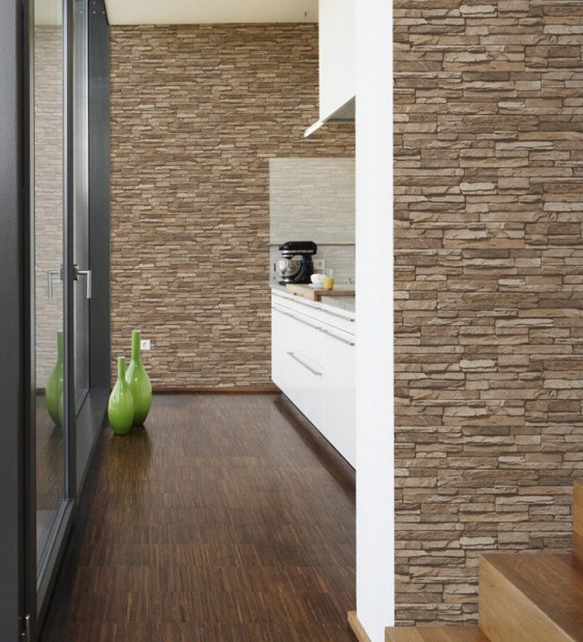 Échantillon DIN A4 de Papier peint vinyle lessivable effet pierre d'ardoise texturé en relief 3D - Didio 453870 de GAULAN - 2