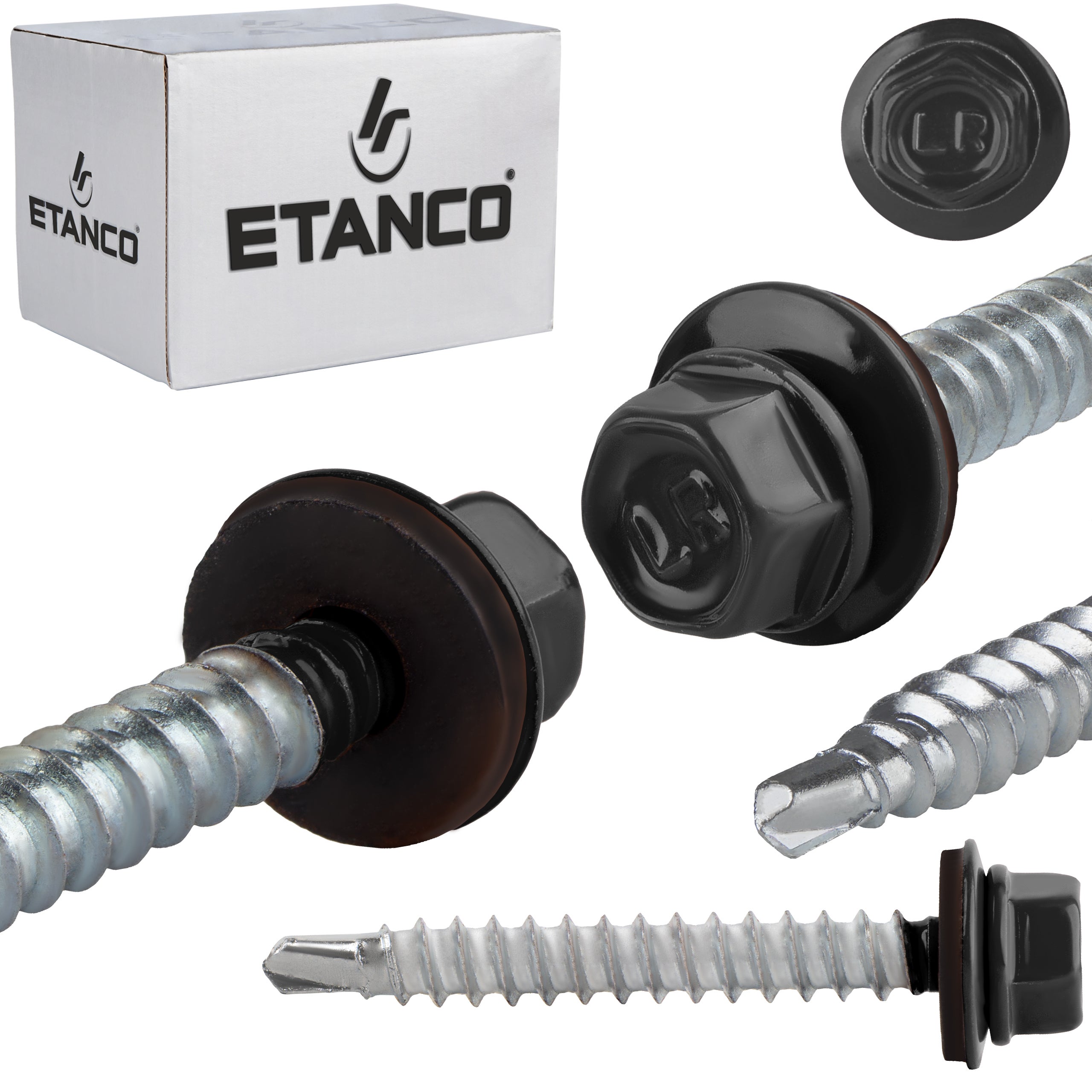 Wkręty farmerskie Etanco GTF HD Z16 Lakierowane RAL 9005 6,4x50 mm 100szt
