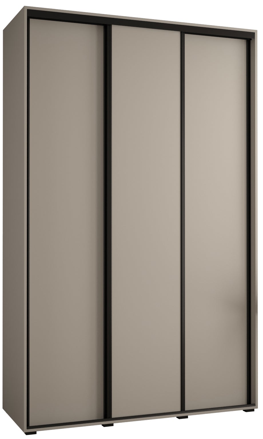 Szafa przesuwna wysoka Dakota 1 160 x 45 x 235,2 cm kaszmir + u. czarny - Abiks Meble