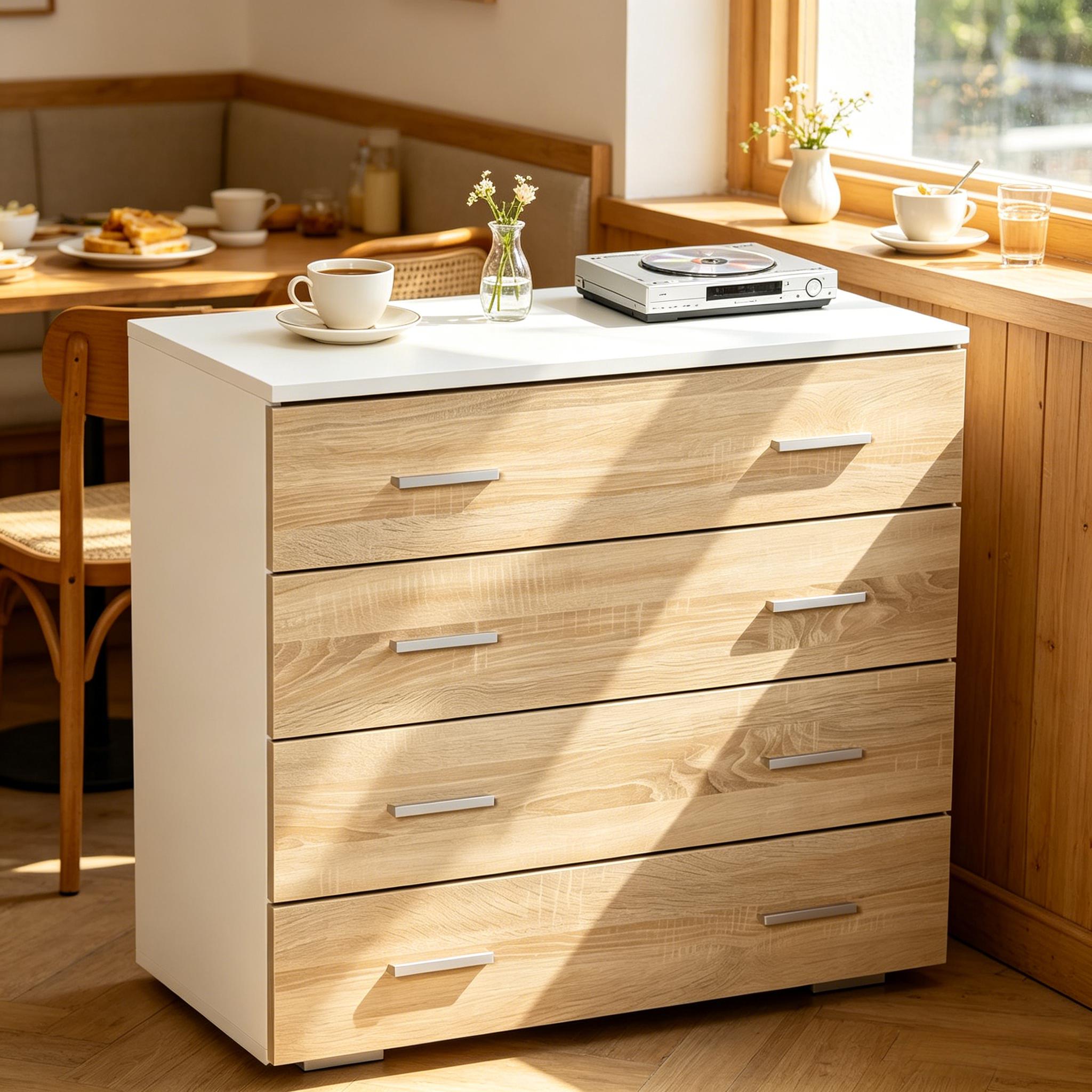 Meuble de salon minimaliste à quatre tiroirs, meuble de rangement pour ...