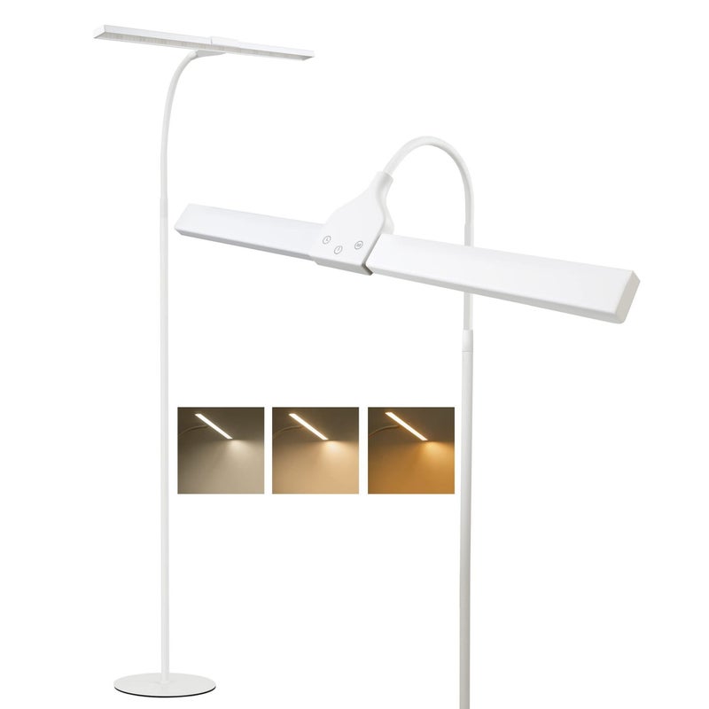 NETTLIFE Lampa podłogowa LED do salonu, ściemnialna 156 cm Nowoczesna lampa do czytania 10 W z dotykowym sterowaniem i timerem regulowana lampa nocna