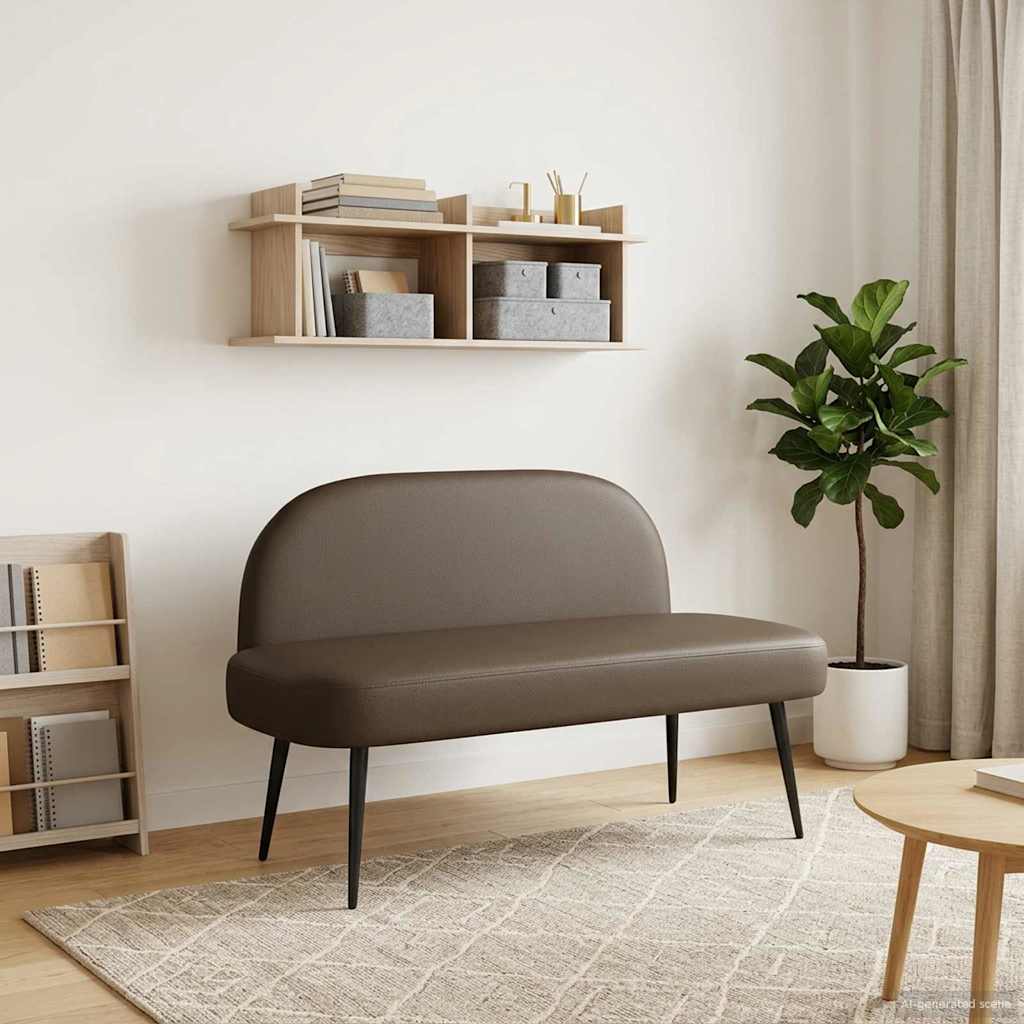 Banc rembourré avec dossier Gris 110 x 60 x 76 cm Simili cuir | Leroy ...
