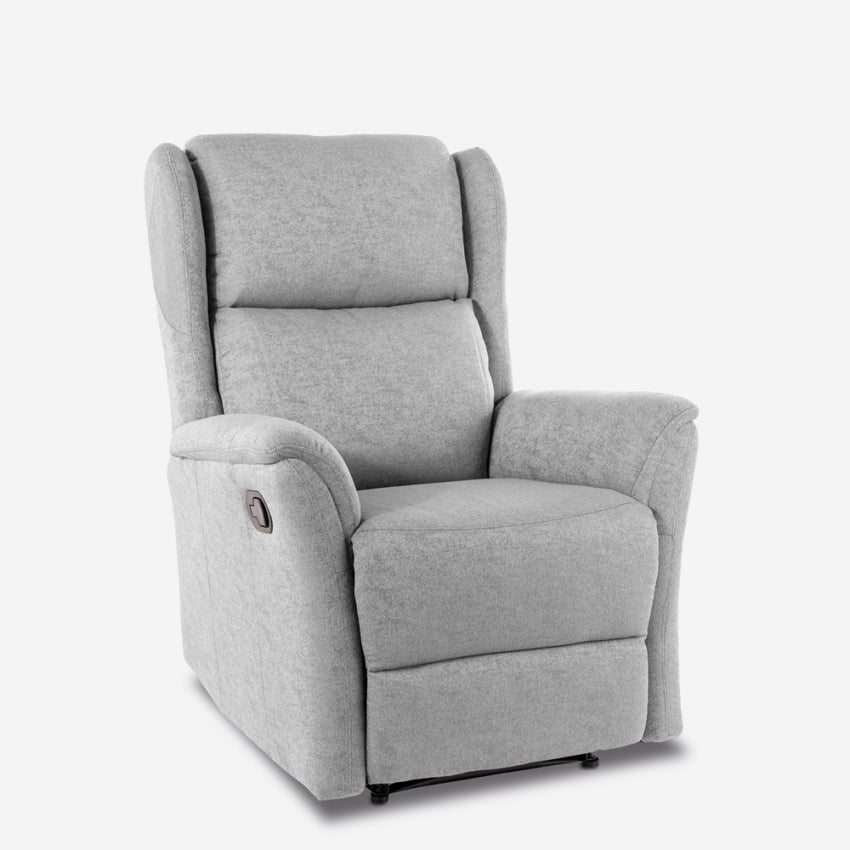 Fauteuil relax inclinable manuel en tissu avec repose-pied Hope - gris - 2