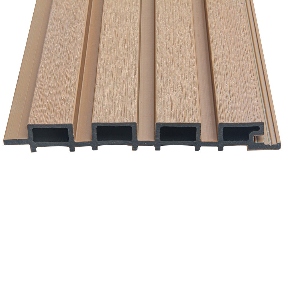 Home Deluxe - Revêtement de façade en WPC DUVAR - Couleur : teck, dimensions : 2 m² env. 190 x 21,9 x 2,6 cm, matériel de montage inclus I Panneaux de - 4