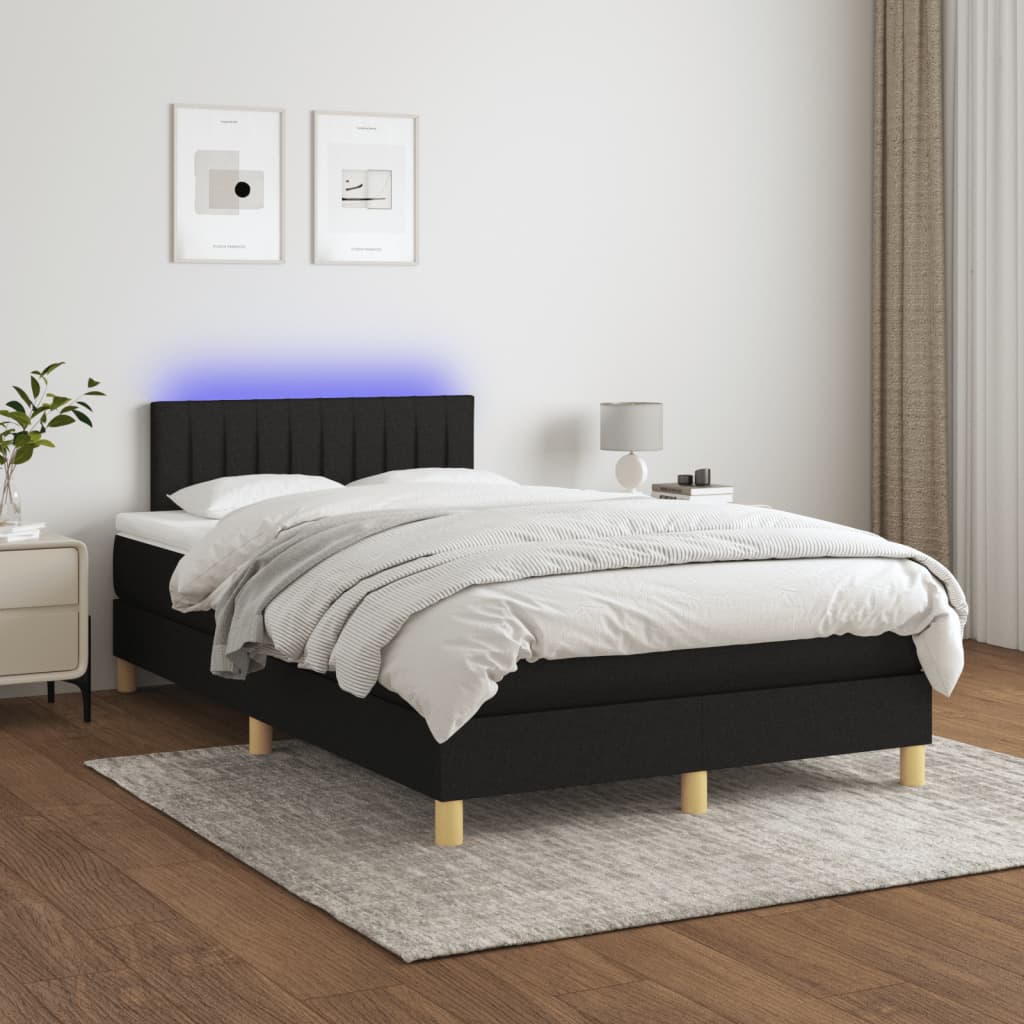 Sommier à Lattes + Matelas 160x200 Cm – Noir, Tissu, Neuf Sous Emballage
