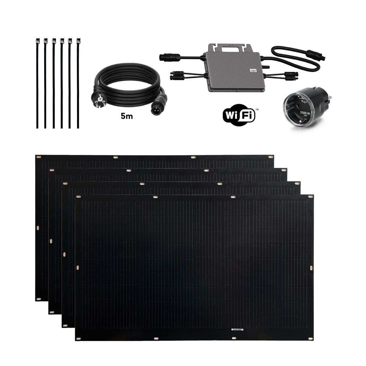 Kit Solar Autoinstalable Flex Full Black 800W x4 paneles solares ...