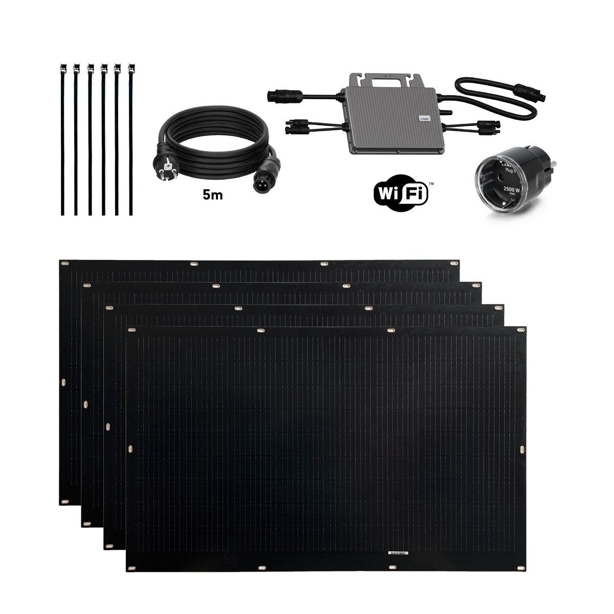 Kit Solar Autoinstalable Flex Full Black 800W x4 paneles solares ...