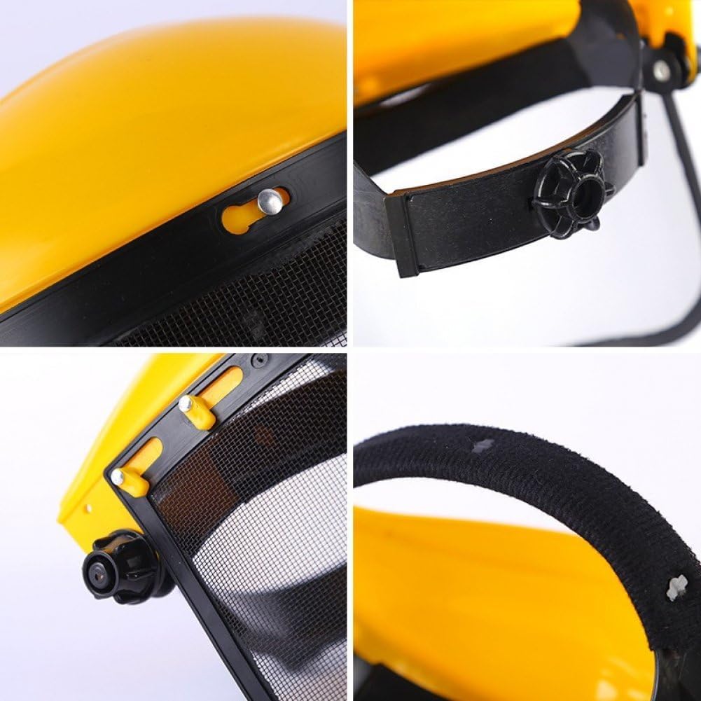 Casque De Sécurité pour Coupe-Bordures De Jardin en Acier Inoxydable avec Masque De Protection Intégral en Maille pour Débroussailleuse, Protection - 5