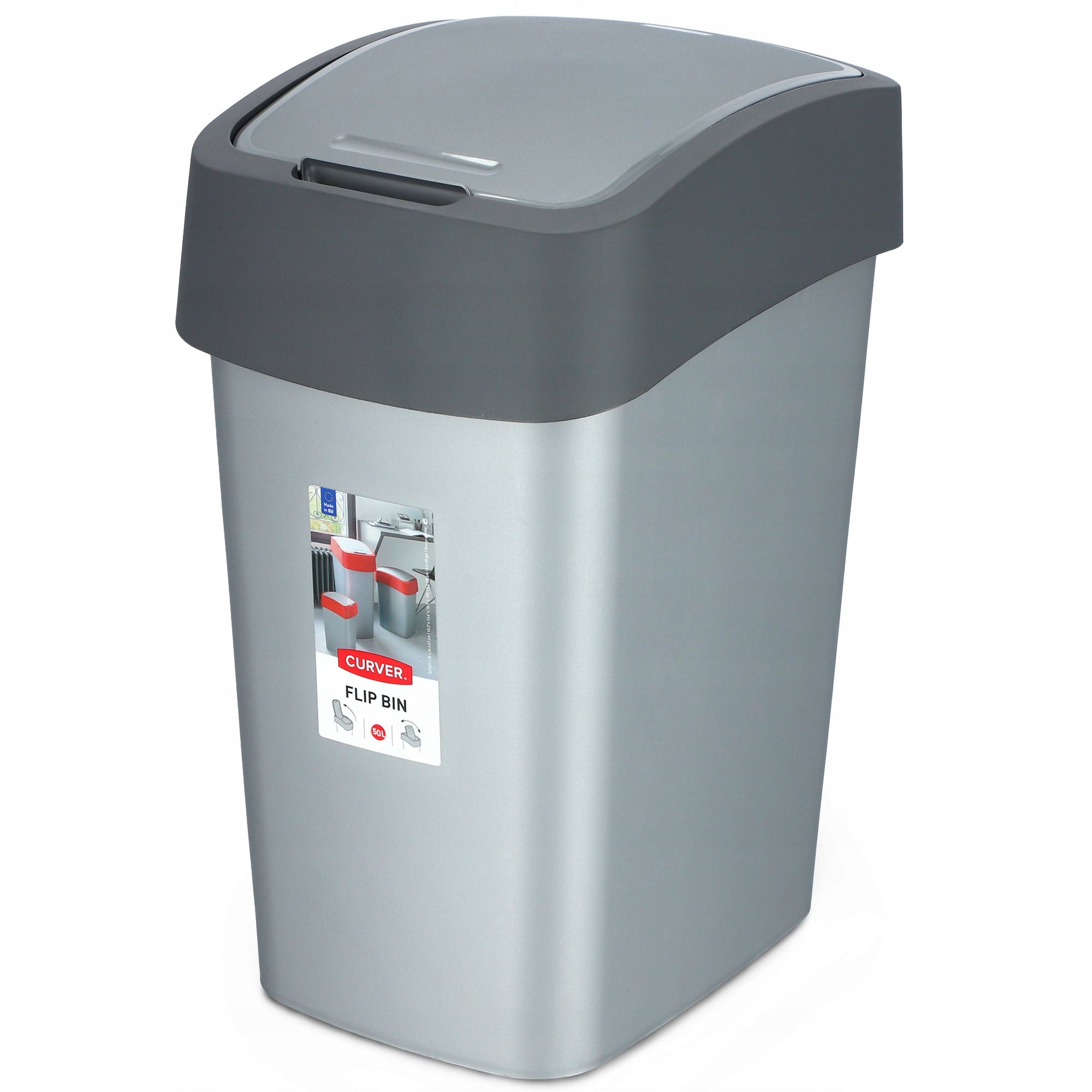 Curver 190171 Pattumiera Flip 25 Litri In Polipropilene - Pratica E Compatta