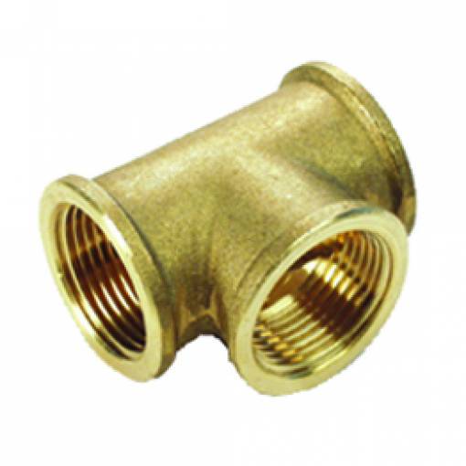 Raccordo A T In Ottone 1/4 NPT - PRO-EDGE INDUSTRIAL - Per Carburante, Aria, Acqua, Olio, Gas (WOG)