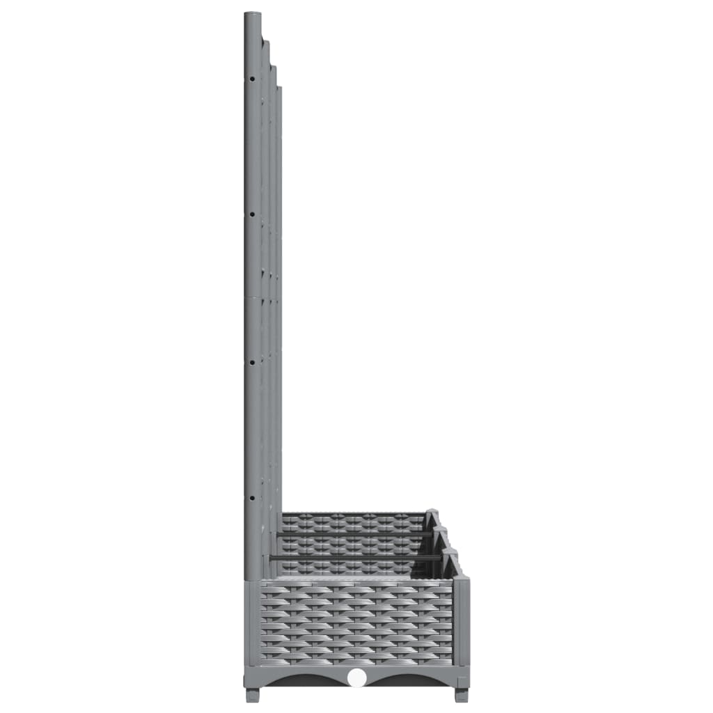 Vaso/floreira jardim c/ treliça 120x40x121,5 cm PP cinza-claro - 5