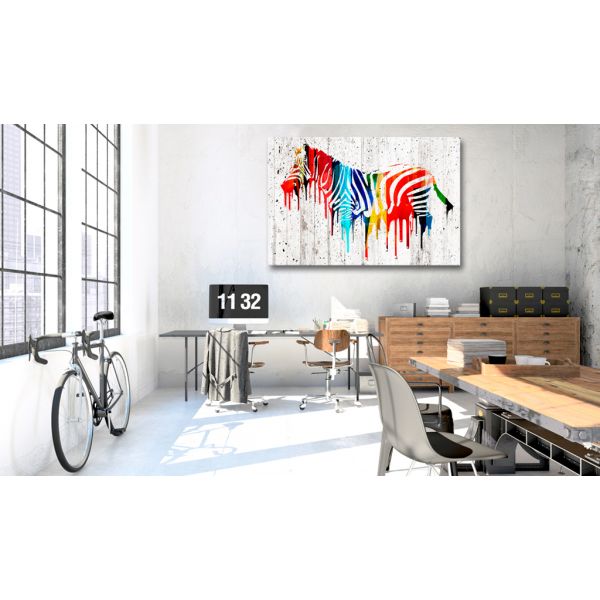 Tableau Zèbre colorée 90x60 cm - 2