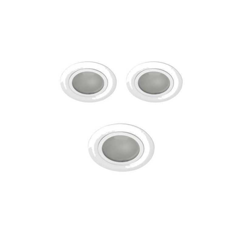 Spot LED encastrable meuble - Verre & Acier - Blanc - Ø73mm - G4 - 2