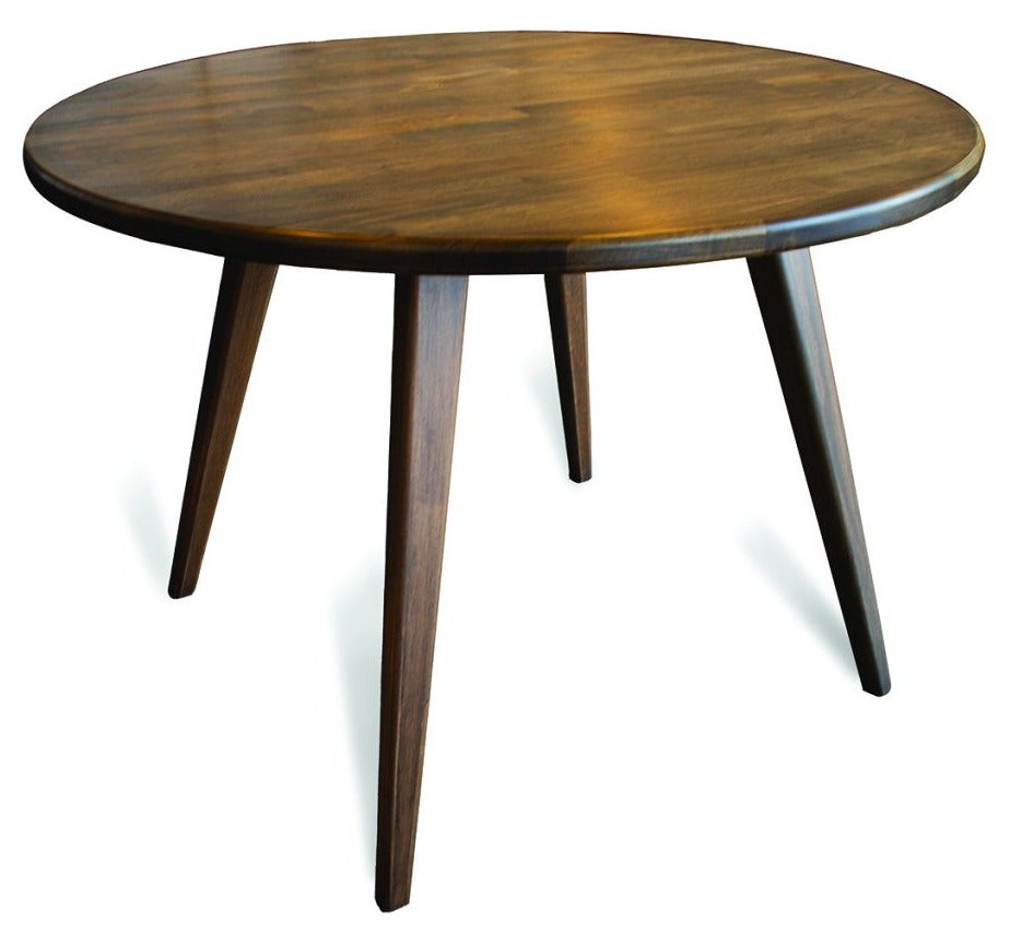 Table à manger ronde en bois noyer Veduna 110cm | Leroy Merlin