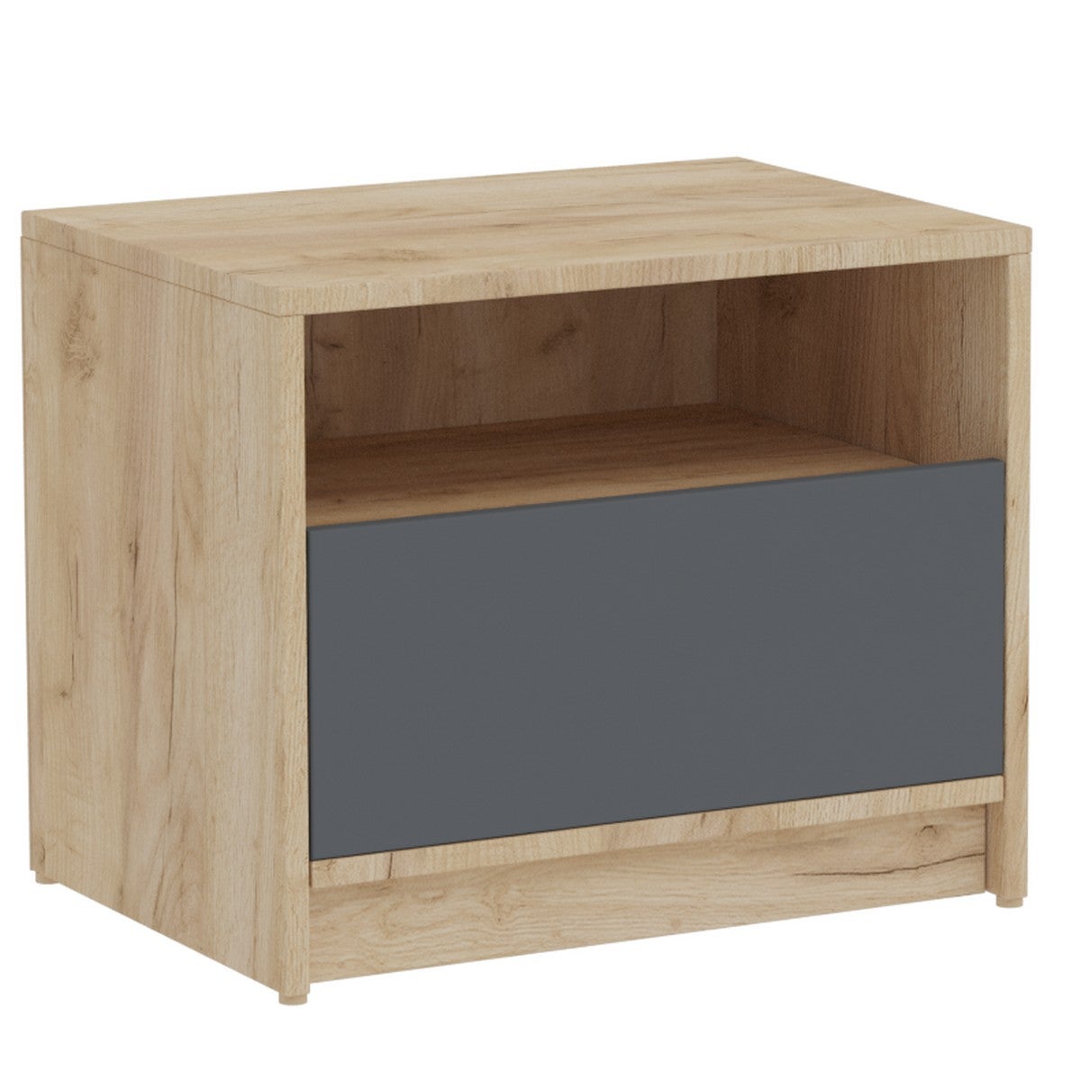 Stolik Nocny Viva, Płyta Wiórowa Melaminowa, Brązowy, Seven Design