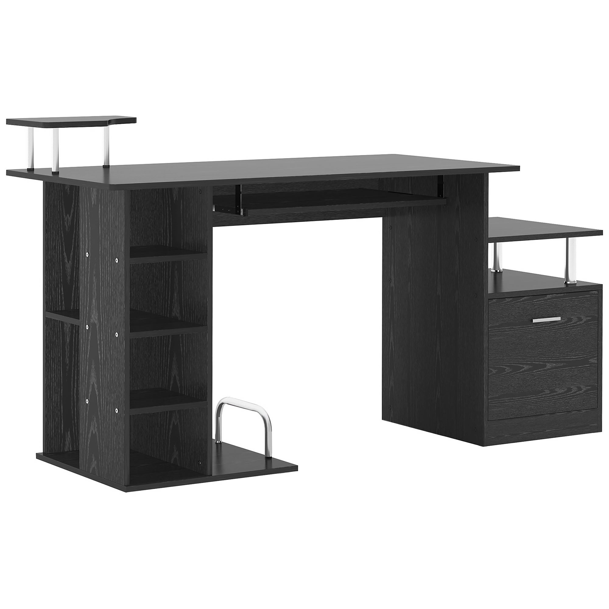 Essenza  Mesa De Ordenador Mdf 152X60x88cm Con Estante, Oficina Negra , Leroy Merlin