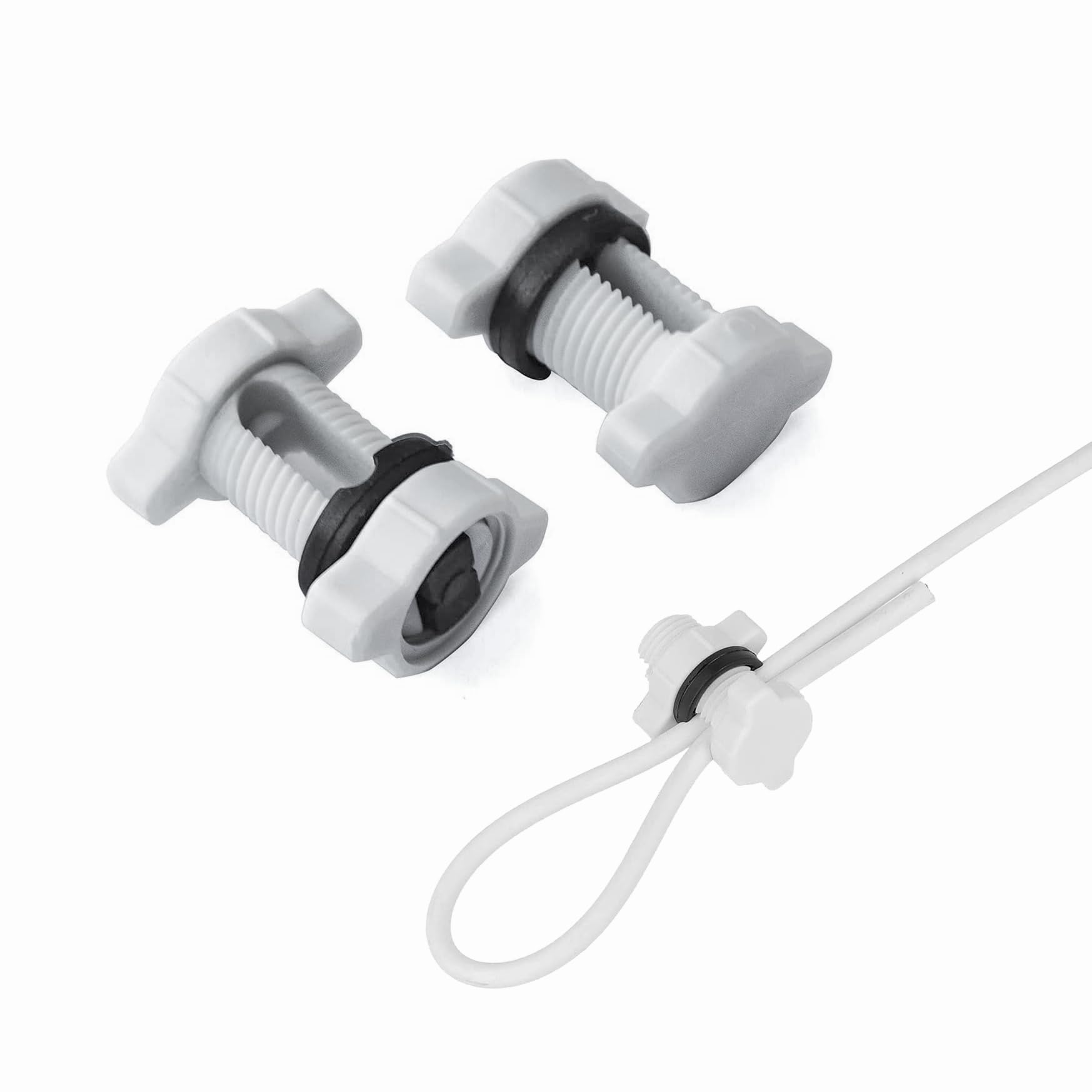 Rustark Set Di 60 Morsetti Per Cavi In Nylon Bianco 1/4" Con 120 Viti In Acciaio Inox 304 - Kit Fissaggio Per Gestione Cavi E Fili Elettrici - 3