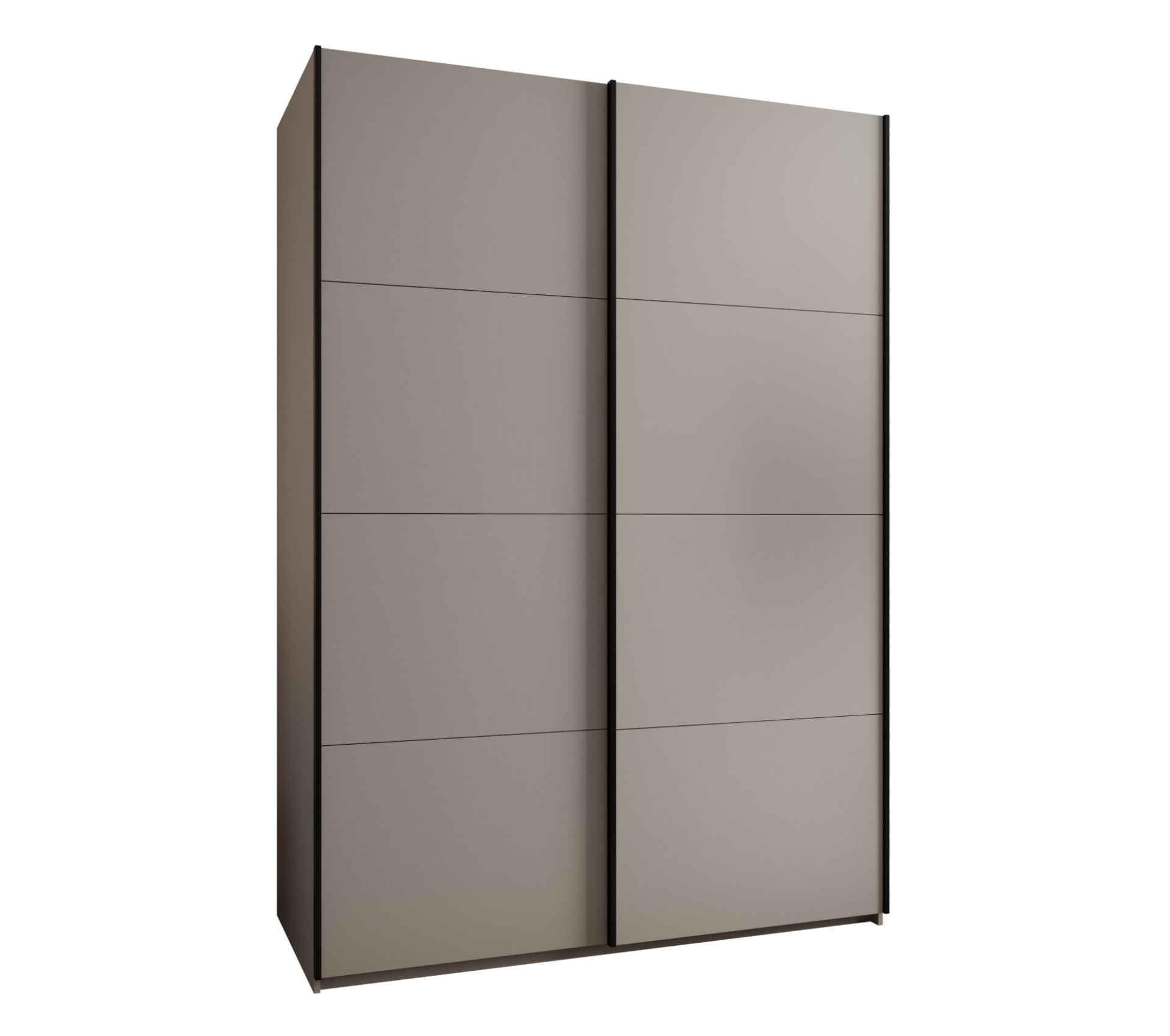 Szafa przesuwna wysoka Lux 1 170 x 64 x 245,5 cm kaszmir + kaszmir + u. czarny - Abiks Meble