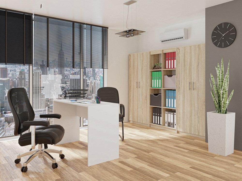PARLA - Armadio moderno a 6 ripiani - 180x74x35cm - Contenitore - Armadio per ufficio - Sonoma - 6