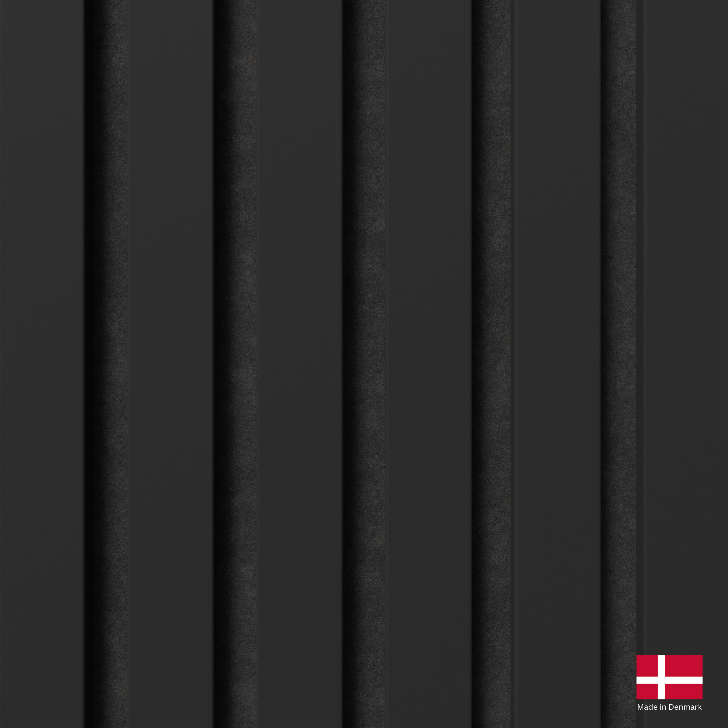 Lot de 2 panneaux tasseaux acoustiques MDF décor noir mat, feutrine noire, 240x32 cm Nordic Acoustics - 3