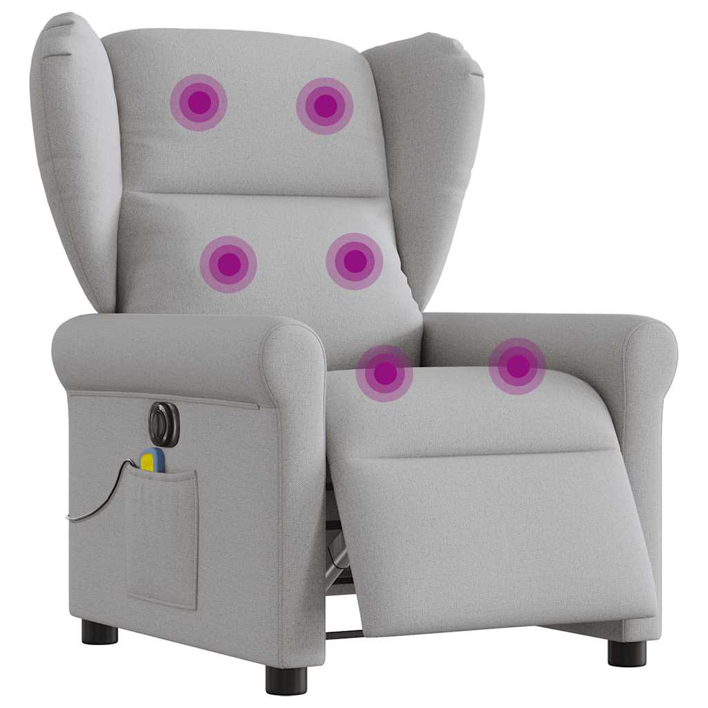 Fauteuil de massage | Fauteuil de relaxation | Chaise de relaxation inclinable électrique gris nuage tissu CFW513005 - 2