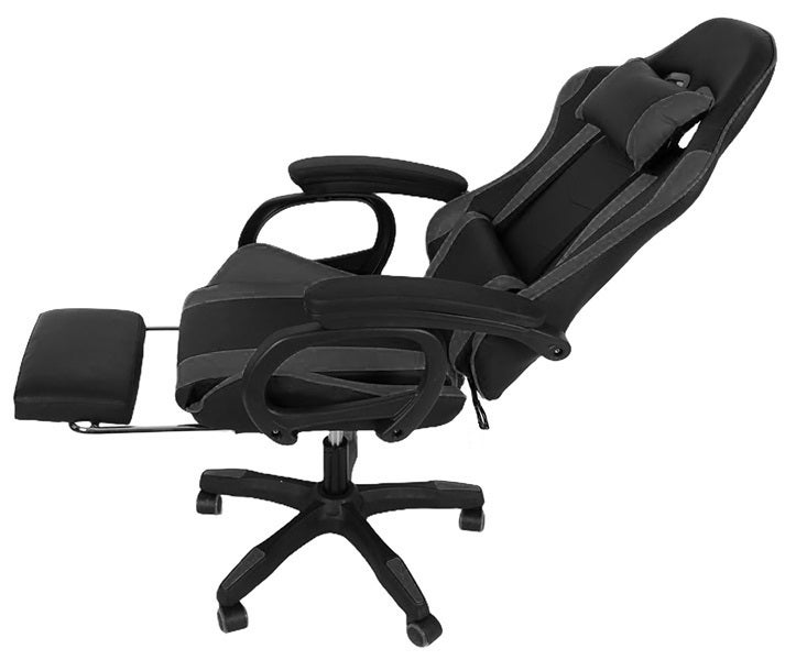 Sedia Poltrona Gaming Ergonomica Reclinabile con Poggiapiedi Poggiatesta e Supporto Lombare Ruote Girevoli Nero/Grigio HLD-920 - 3