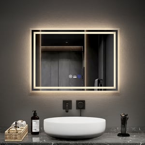 Miroir Salle Bain LED Mural: Miroir Salle de Bain Lumineux 50 x 70 cm