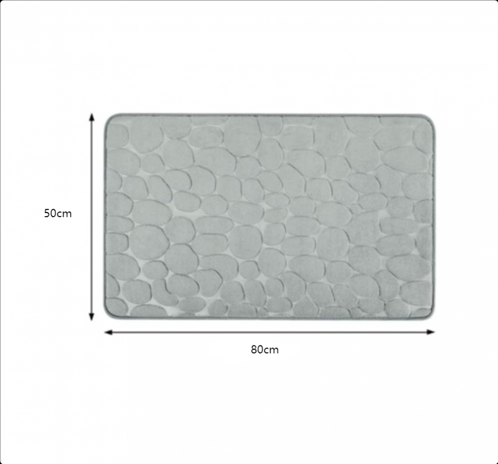 50 x 80 cm - Gris clair Tapis de bain en mousse à mémoire de forme - Tapis de bain absorbant - Tapis de bain - Tapis de douche décoratif - Tapis antid - 2