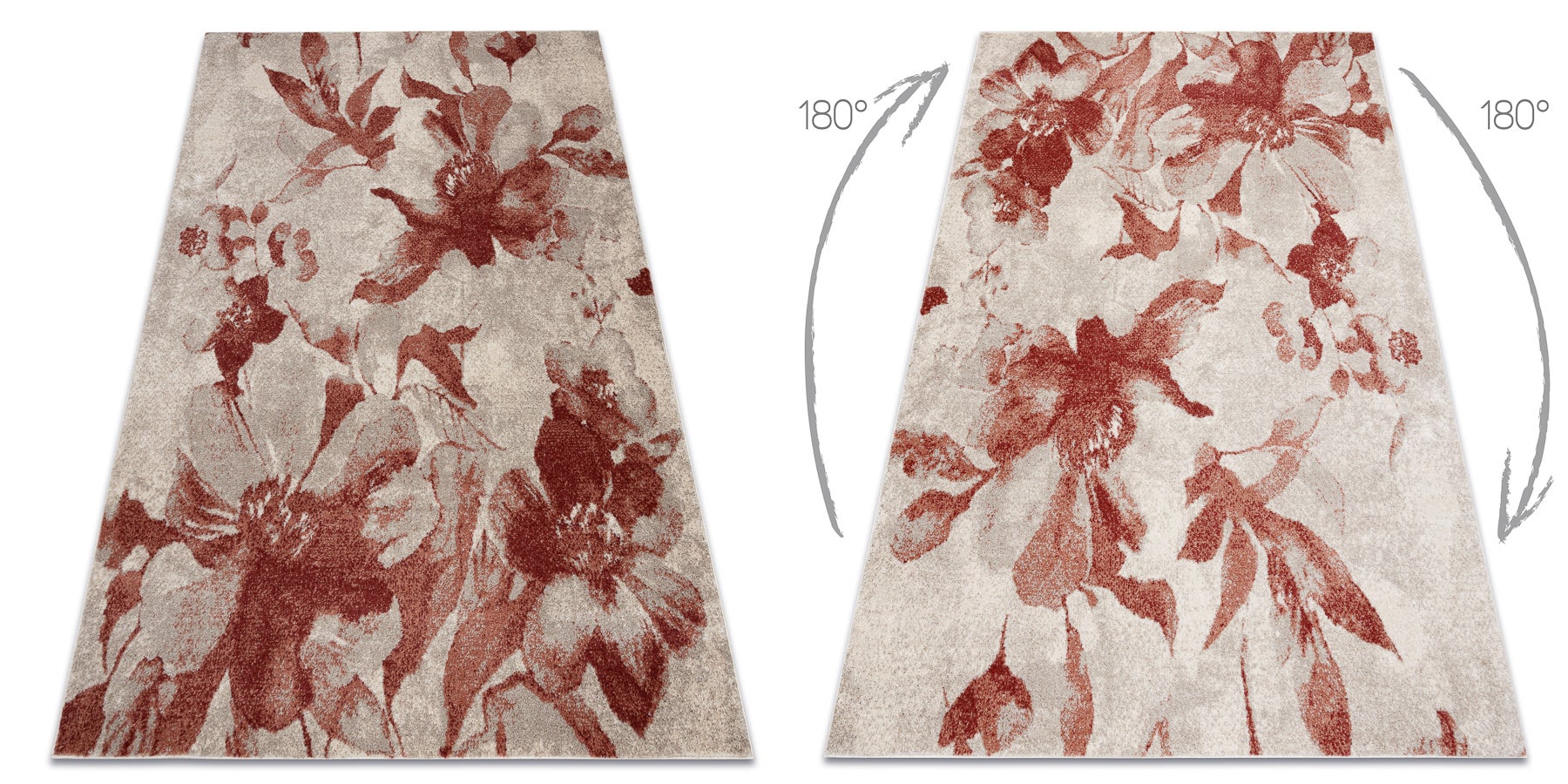 Dywan FUSION 8259 krem / bordo - Kwiaty, nowoczesny, abstrakcyjny 80x150 cm - 3