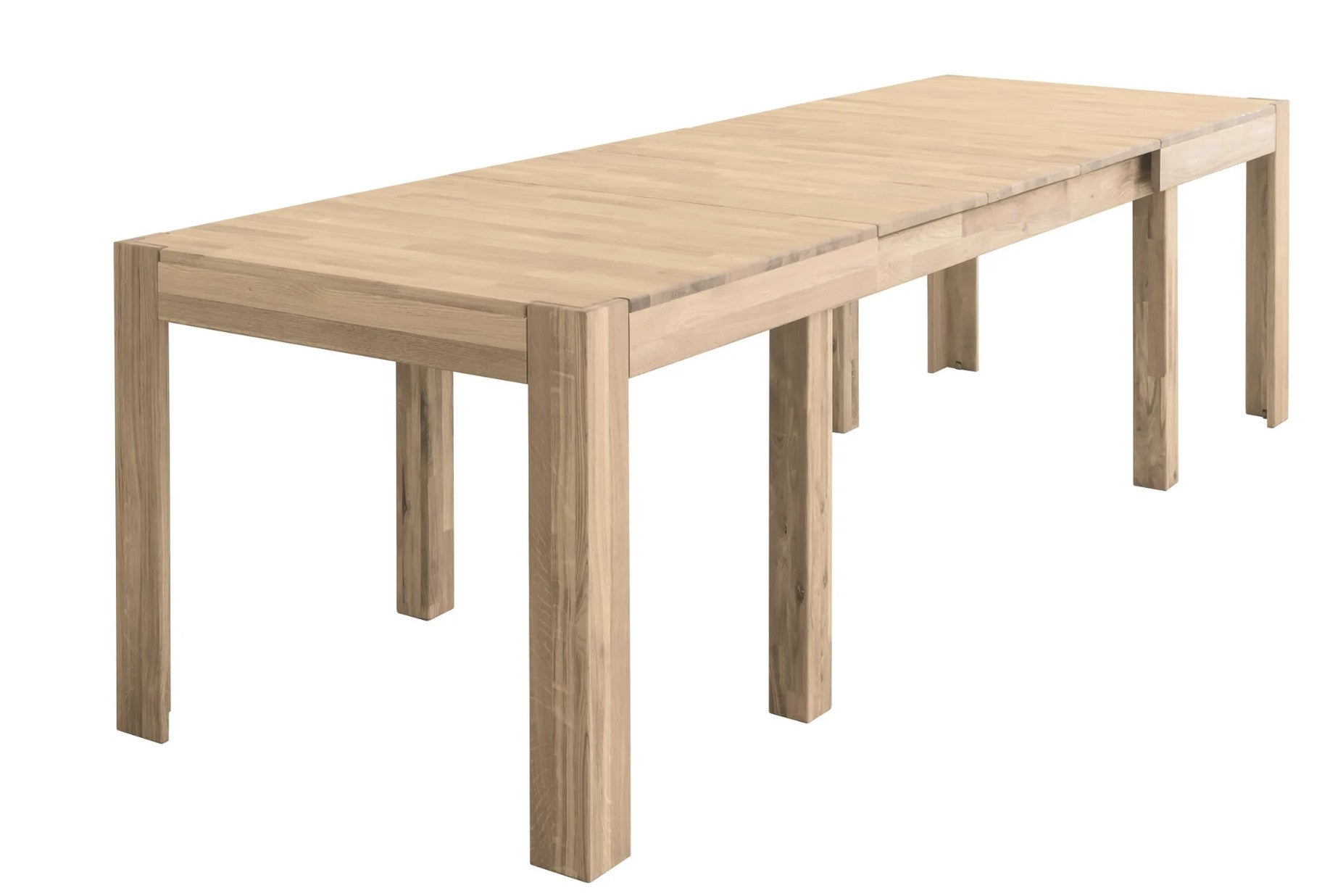 Table à manger extensible en chêne massif blanchi 4 à 12 places L 160 à ...