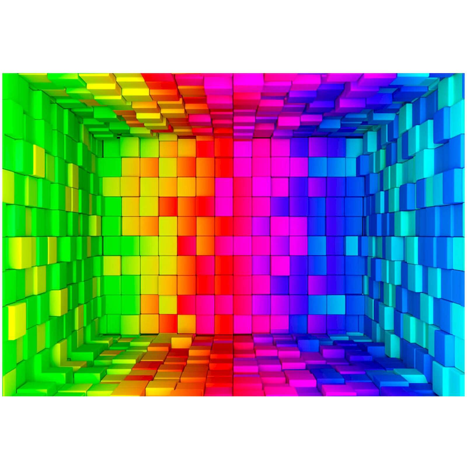 Papier peint adhésif Cube arc-en-ciel - 98 x 70 cm - 2