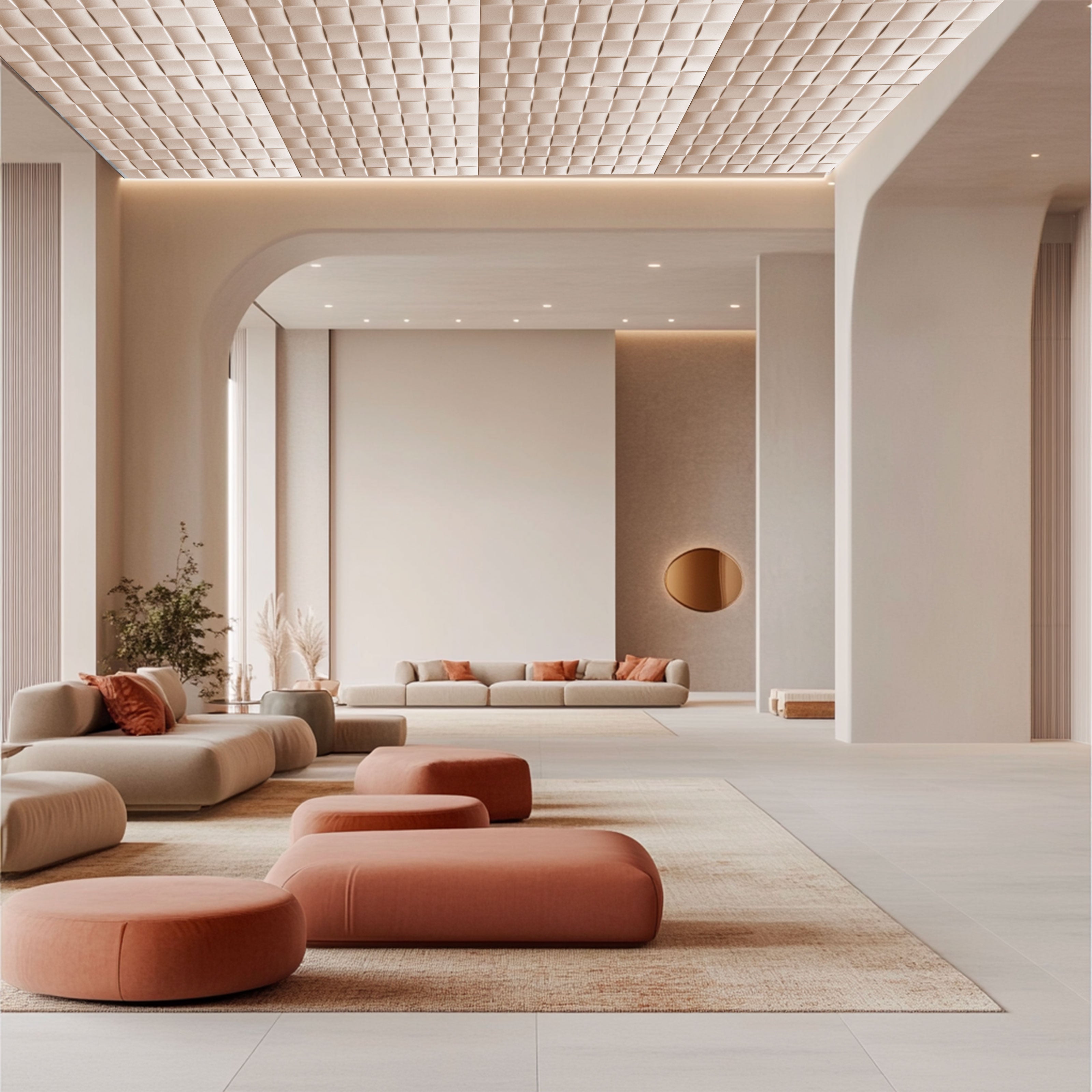 10 ou 20 m² (40 ou 80 pièces) de panneau de plafond décoratif 3D en EPS isolant 50x50cm PLUTON - Pack de 10 mètres carrés - 2