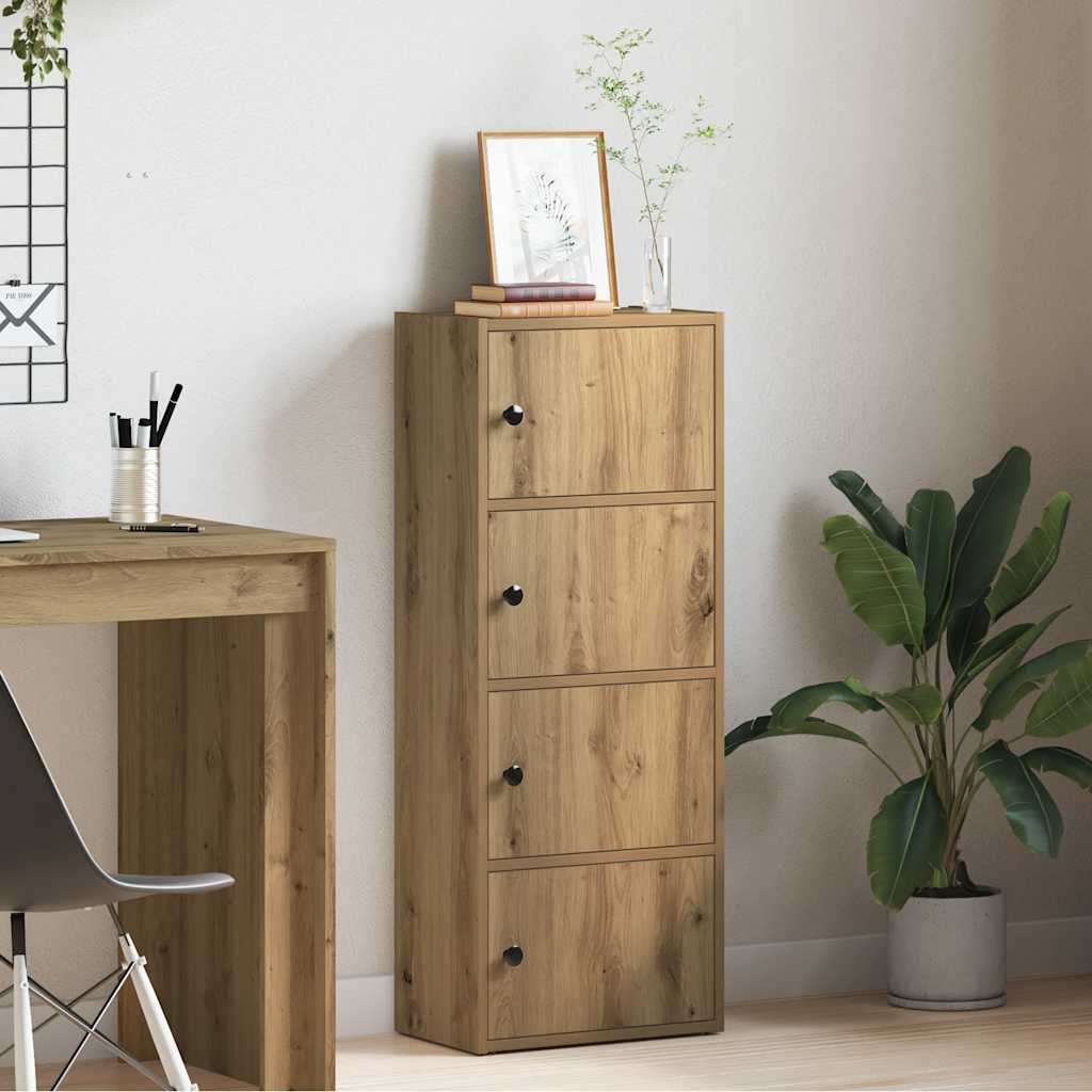 Bibliothèque pour Bureau en Bois Marron H. 102 x l. 40 x P. 24 cm - 3