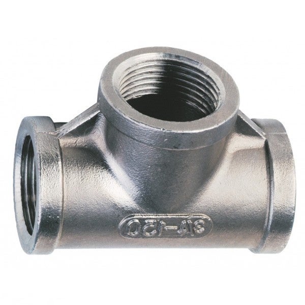 Raccordo A T In Acciaio Inox 304 | 3/8 NPT Femmina-Femmina (Qt&agrave; 3) Merit Brass