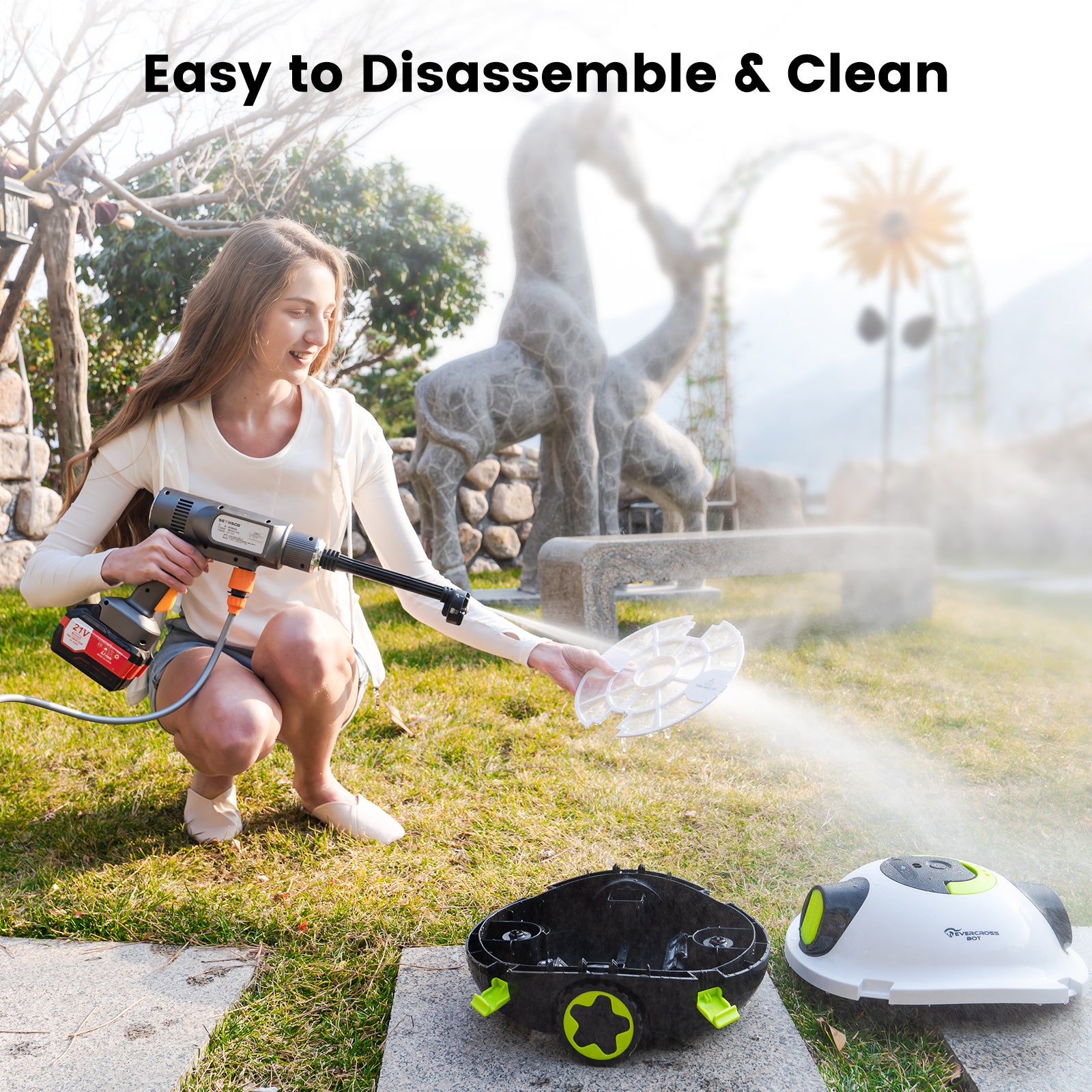 EVERCROSS BOT Y10 Robot Piscine Blanc - 6