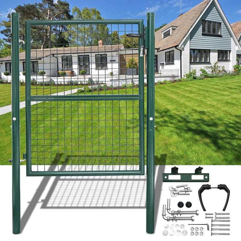 Portillon Grillag En Acier Galvanis Maille Portillon De Jardin X Cm Avec Serrure