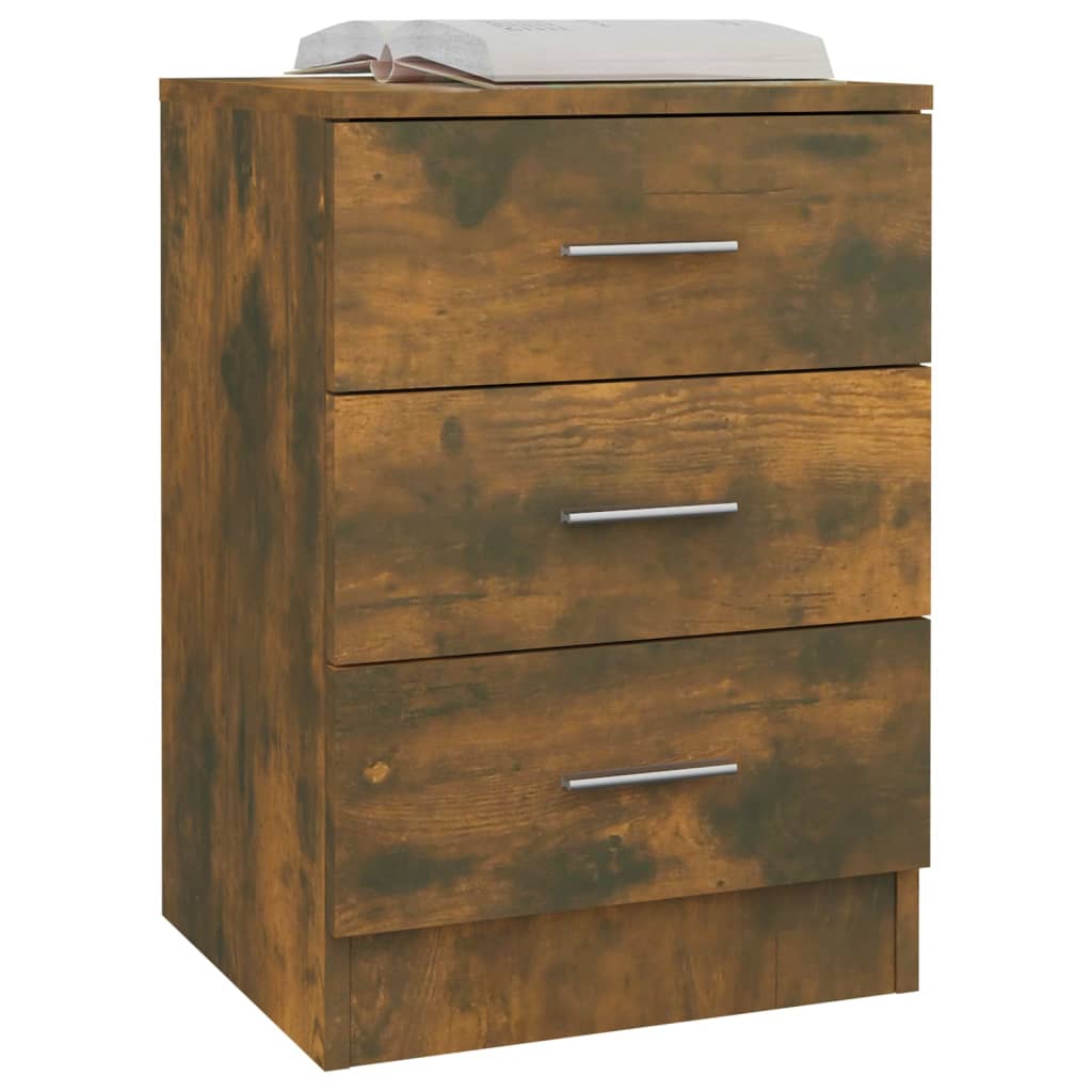Lot de 2 Tables de chevet，Table d'appoint, Table de nuit pour Salon Chambre Chêne fumé 38x35x56 cm Bois d'ingénierie503456 - 4